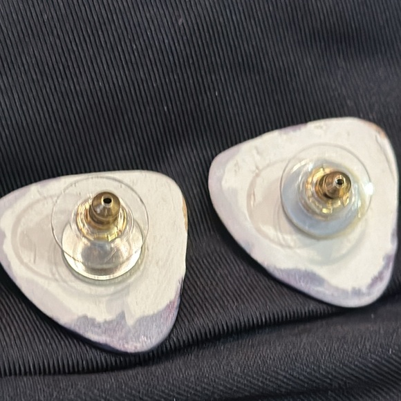 Handcrafted in Kona, Hawaii Sunbird Pottery & Porcelain Pierced Earrings - Picture 4 of 5